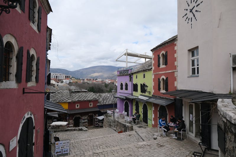 Mostar Old Town cobblestone bazaar streets